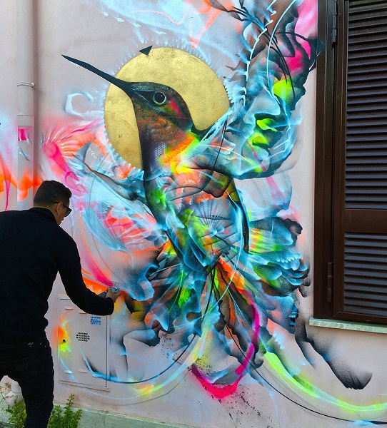 стрит-арт, граффити, птицы, L7M