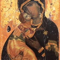 Икона Божией Матери Владимирская ( имитация под старину)