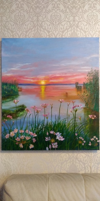 Закат на Чудском озере Алтая