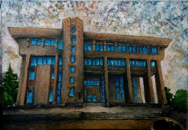 Библиотека университета Даля в лучах утреннего солнца 