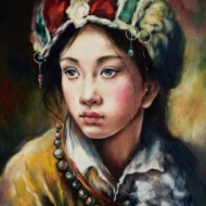 портрет Тибетской девушки