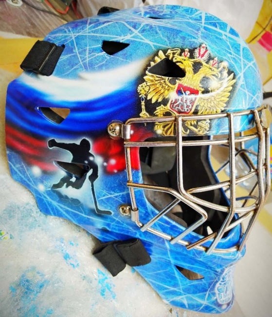 Хоккейный шлем аэрография