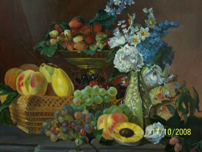 копия  натюрморта  Барзенкова Ф.Я. "Цветы и плоды"