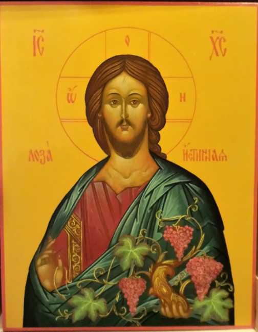 Рукописная икона "Лоза Истинная" Иисус Христос