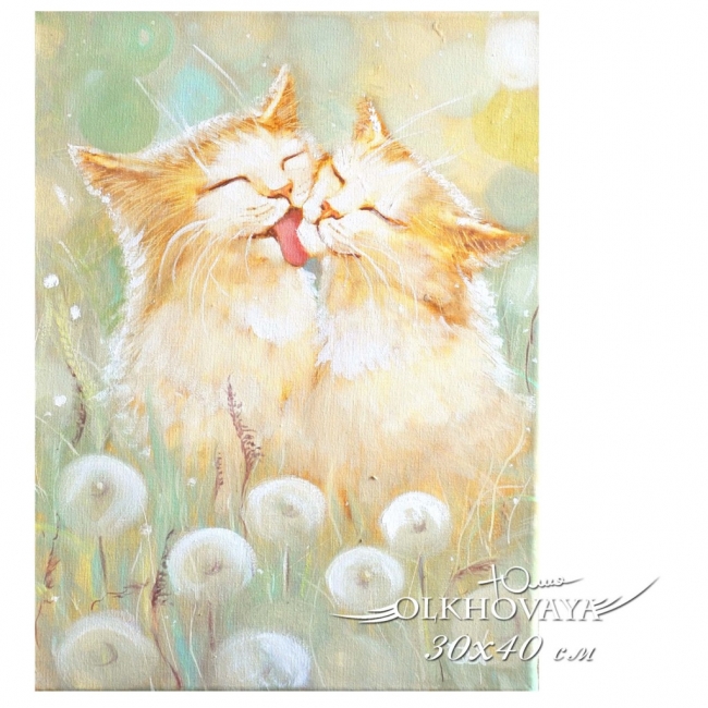 Картина маслом "Весенние Коты"