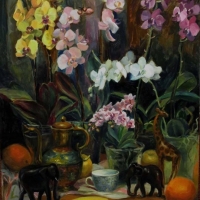 Натюрморт с орхидеями