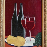Натюрморт с  вином  и  сыром # 8
