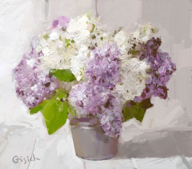 Flowers in a bucket3. Digital painting