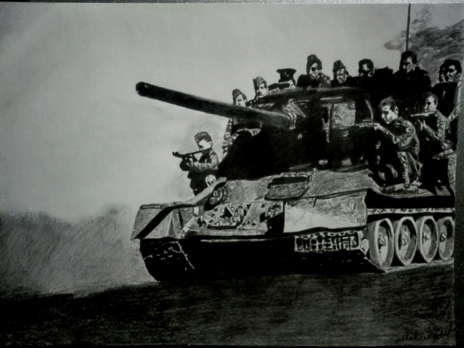 "Курская битва 1945 года.Начало стрельбы с танка"