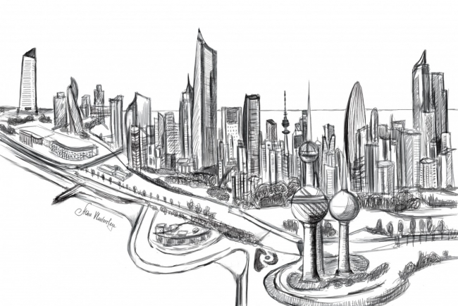 kuwait graphic view