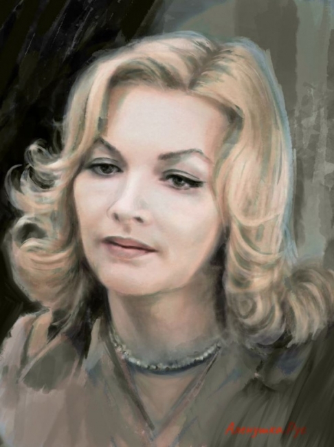 Акварельный портрет Barbara Brylska