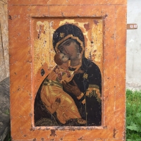 Икона Божией Матери Владимирская ( имитация под старину)