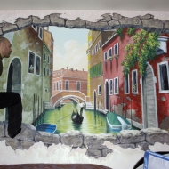 Роспись стены в спальне.Венеция.
