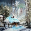 Домик в зимнем лесу