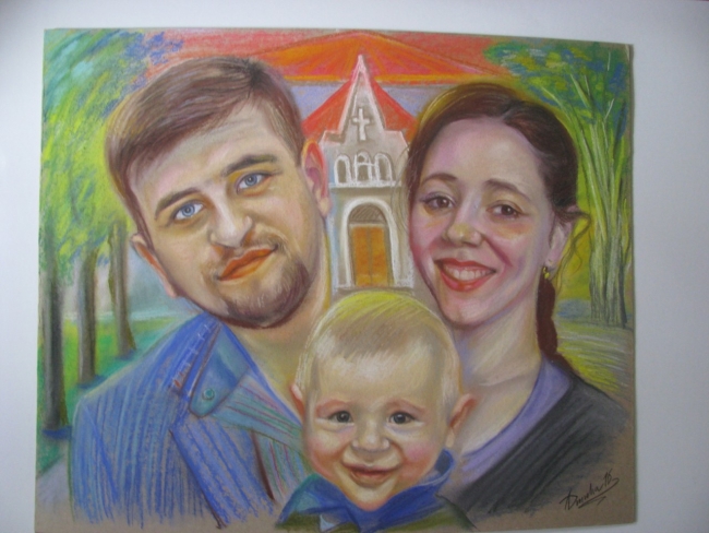 Семейный портрет молодой христианской семьи