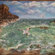 Морской пейзаж с чайками