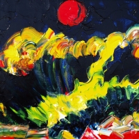Time of the red moon. Oil on canvas, 40-60, 2008. (Pljmper short, sensitive perception).