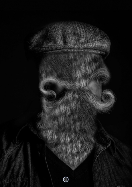 Series of works project " Hair" portrait of mustache  