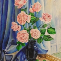 Розы в кабинете