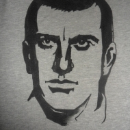 Трафаретный портрет Маяковского ,муж футболка