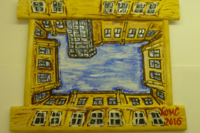 Картина из серии "Окно в Европу" -"Двор-колодец". 