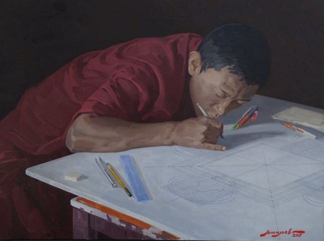 Монах рисующий Танка