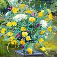 Полевые цветы у пруда. Серия 