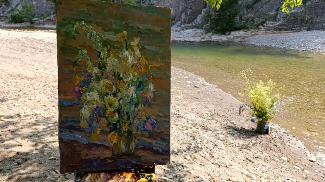 Полевые цветы у воды. Серия «натюрморт под открытым небом». Пленэр ZhNataly