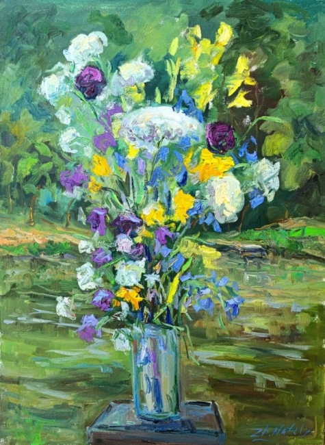 Полевые цветы у озера. Серия «натюрморт под открытым небом». Пленэр ZhNataly