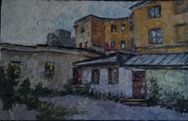 Московский двор вечером