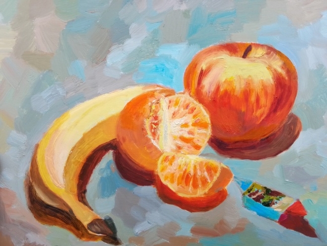 Натюрморт с яблоком