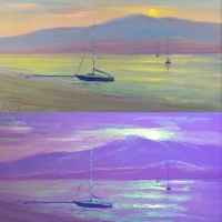 Нежный закат на побережье. Геленджик. День и ночь. Проект 