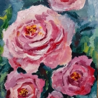 Розовые розы