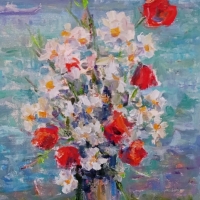 Маки и ромашки у моря. Серия «натюрморт под открытым небом». Пленэр ZhNataly