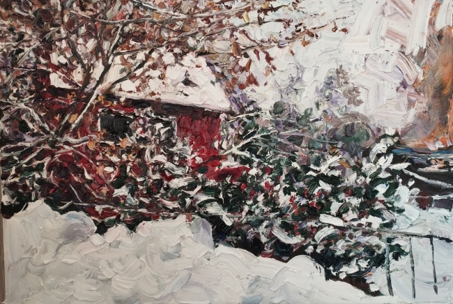 Красный домик. Этюд.