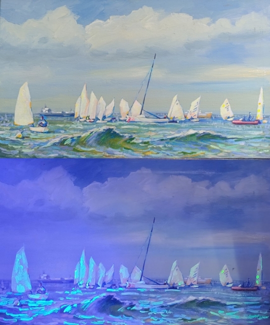 Гонка в море. Соревнования. Серия «Яхт-клуб». День и ночь. Проект «Светофизика в живописи» ZhNataly.