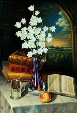 Натюрморт с кампанеллой и книгами / Still Life with Campanella and Books