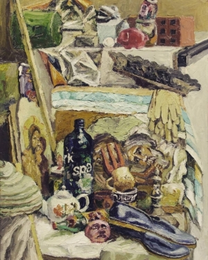 Пленэрный натюрморт с умывальником и тапочками